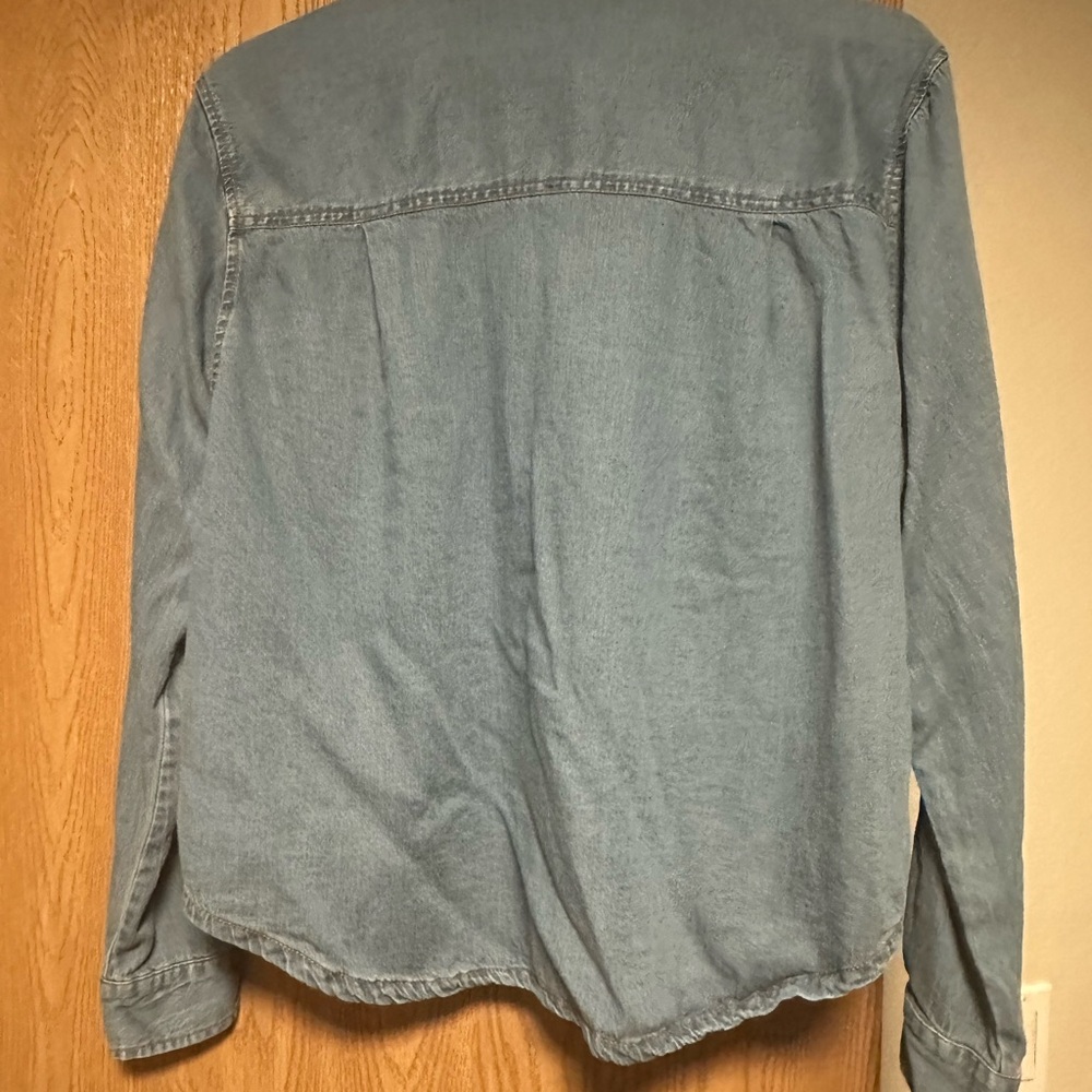 Lulus Always Pristine Medium Blue Chambray Button… - image 7